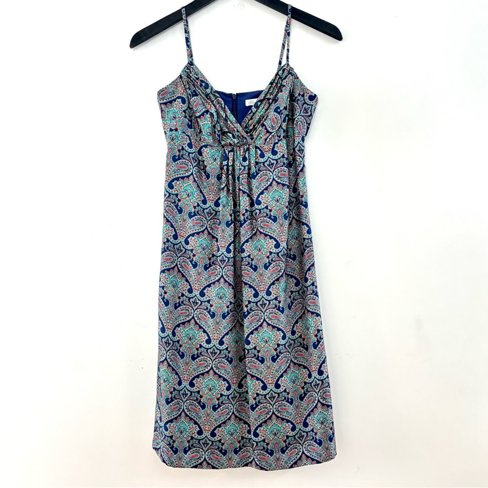 Shoshanna Size 4 Paisley Dress Spaghetti Straps Empire Waist